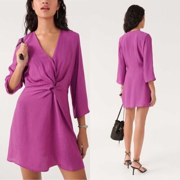 BA&SH NWT GOTHIE DRESS IN VIOLET SIZE M - Picture 1 of 12